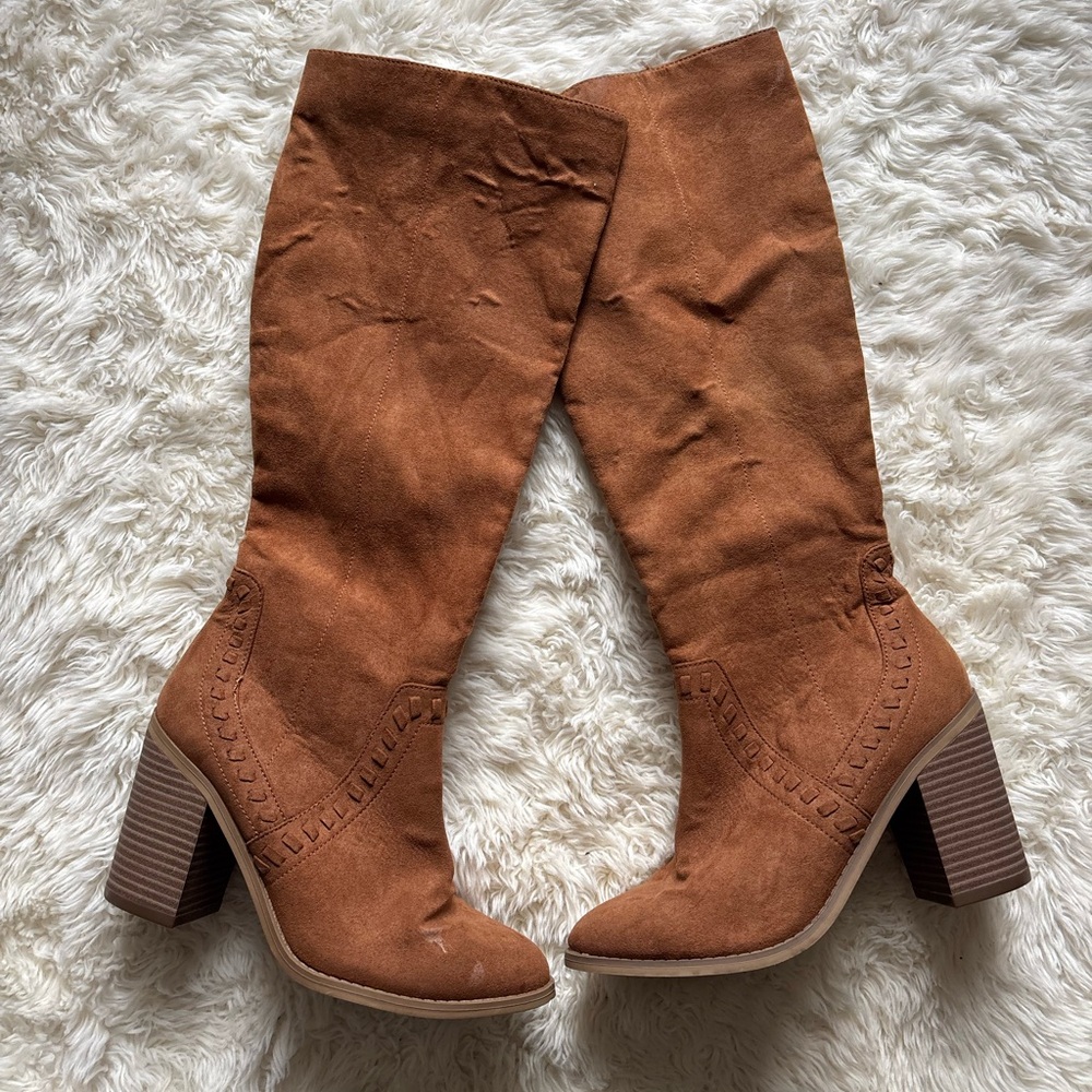 Time and Tru Tan Heeled Boots